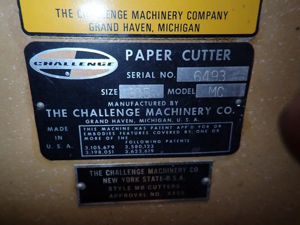 The Challenge Machinery Paper Cutter - Mc