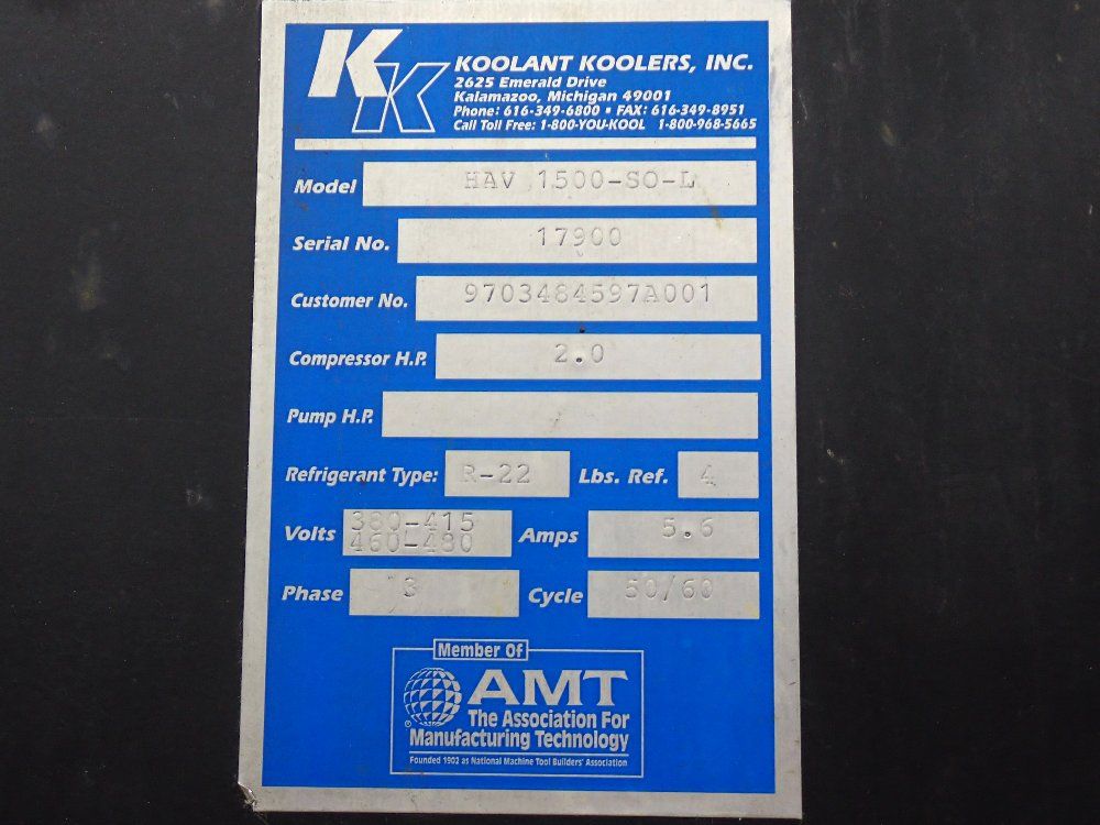 Koolant Koolers 36 Gal Chiller - Hav1500-so-l