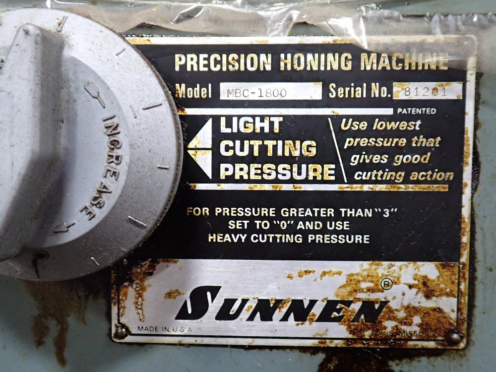 Sunnen Precision Honing Machine - Mbc-1800