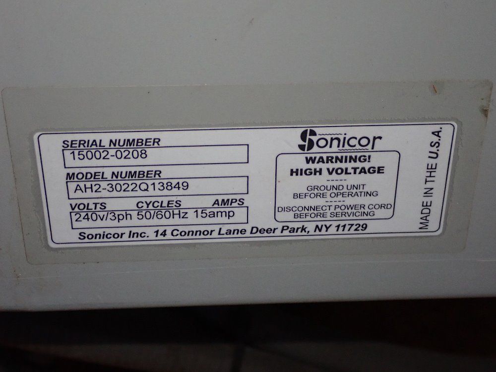 Sonicor Corrosive Dip Tank System - Ah2-3022q13849