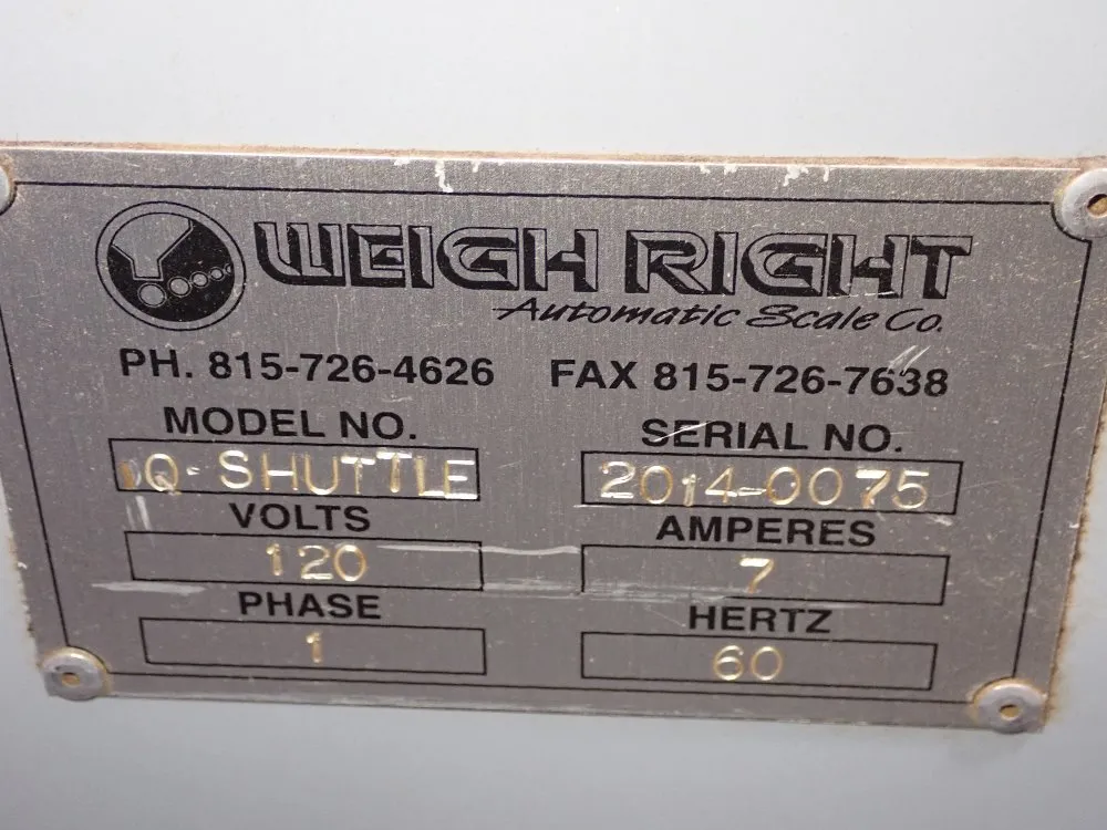 Weigh Right / Sharp Vffs Bagger W/scale - Iq Shuttle / Hawk