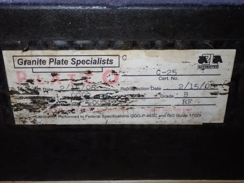 36" X 24" X 4" Granite Surface Plate