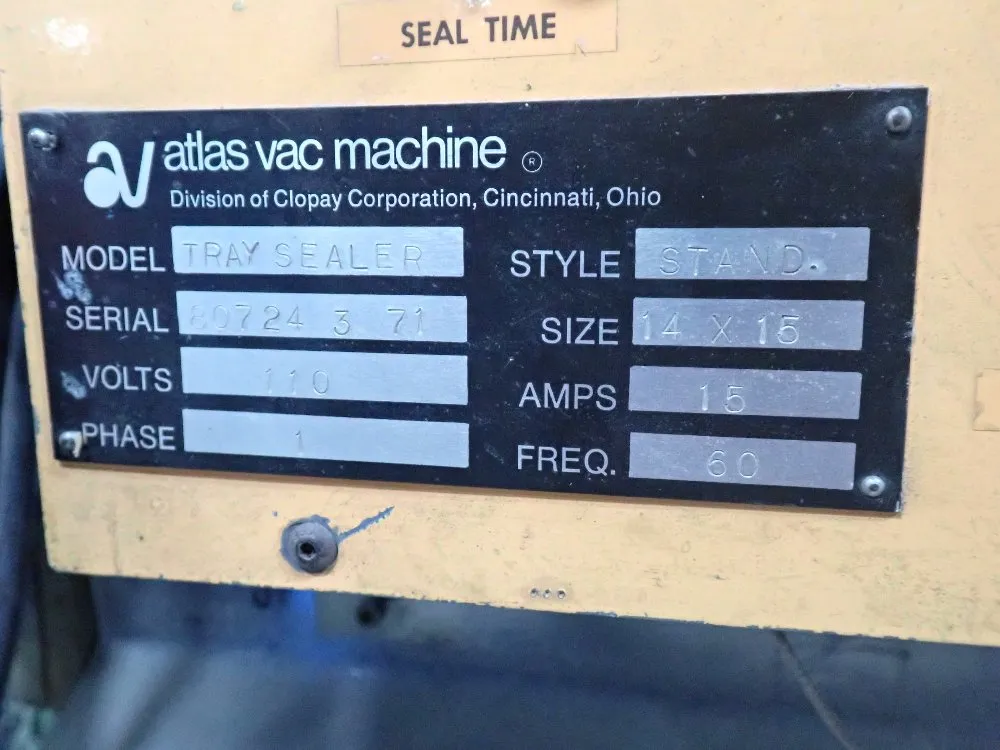 Atlas Vac Machine Sealer - Tray Sealer