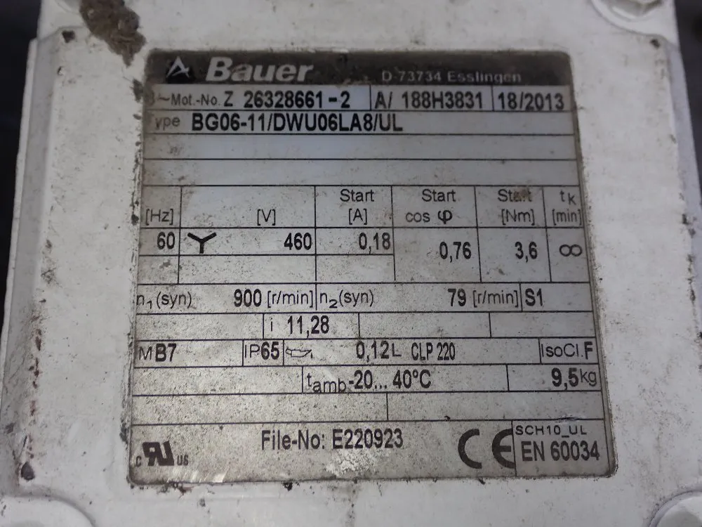 Bauer Gear Drive - Bg06-11/dwu06la8/ul