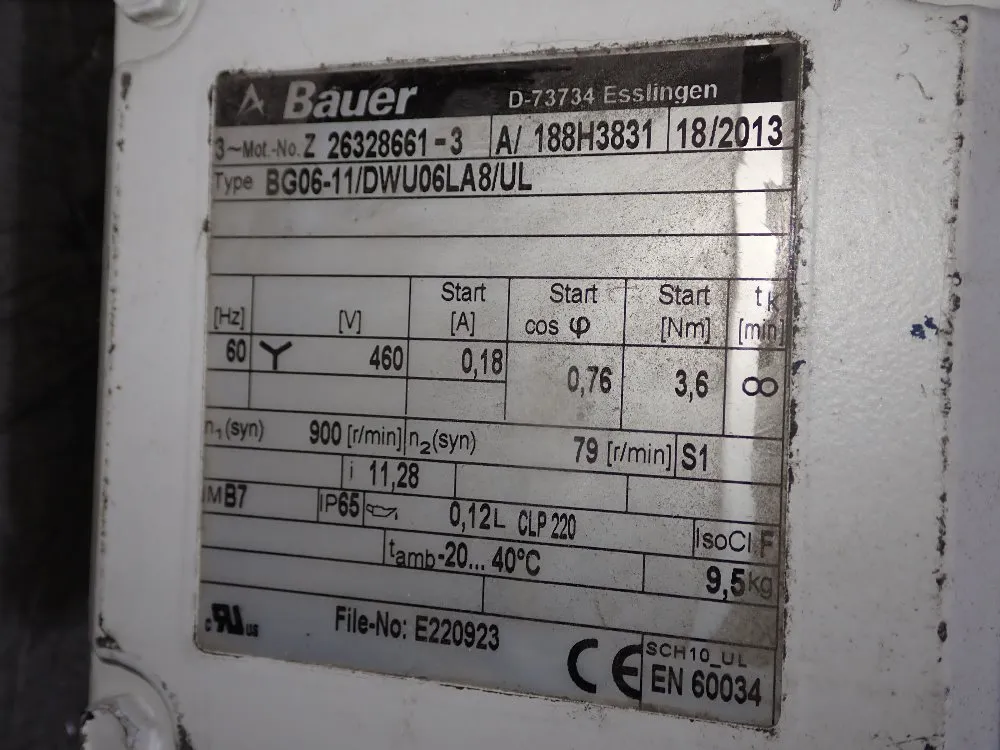 Bauer Gear Drive - Bg06-11/dwu06la8/ul