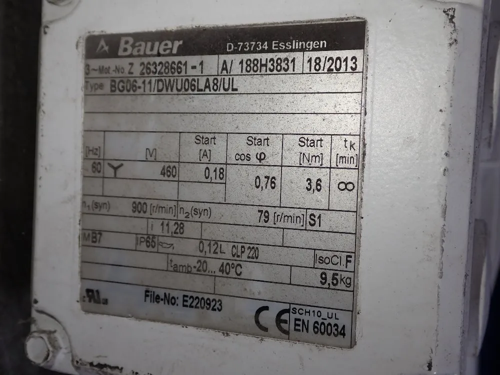 Bauer Gear Drive - Bg06-11/dwu06la8/ul