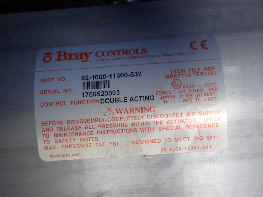 Bray Controls Double Acting Pneumatic Actuator