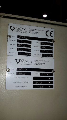 Ona Edm Machine - Ax10