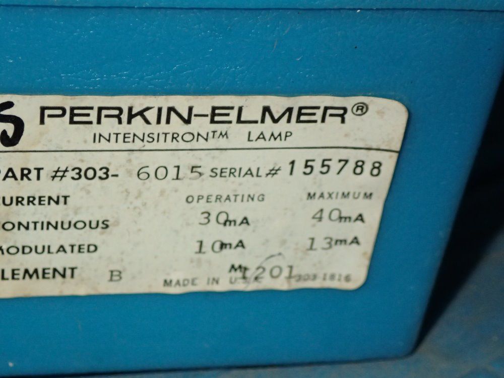 Perkin - Elmer Intensitron Lamp