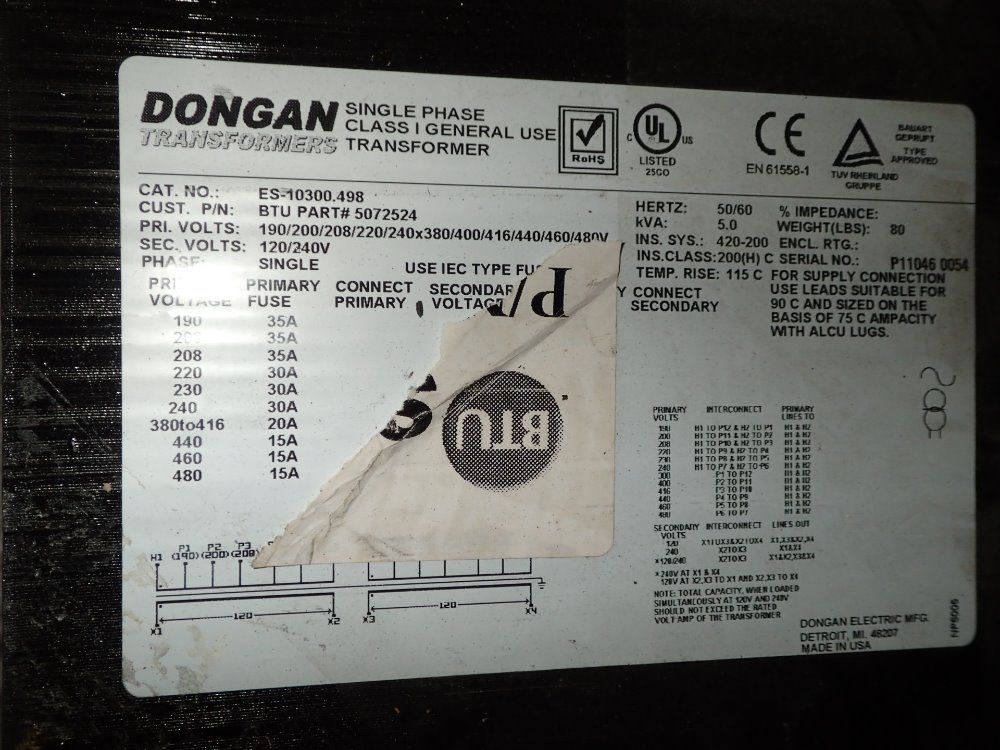 Dongan 5 Kva Transformer - Es-10300.498