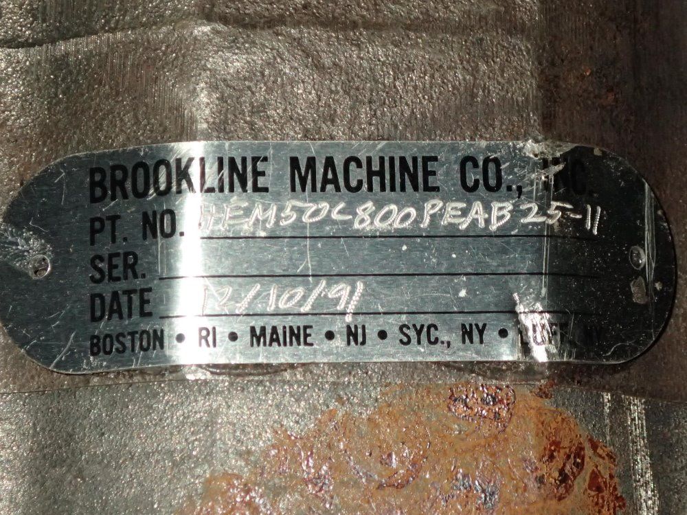 Brookline Machine Co Hydraulic Pump