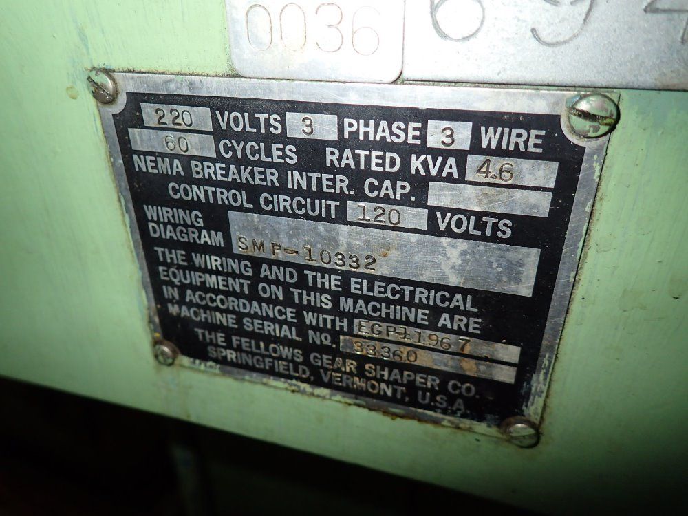 Fellows Gear Speed Shaper - No. 8