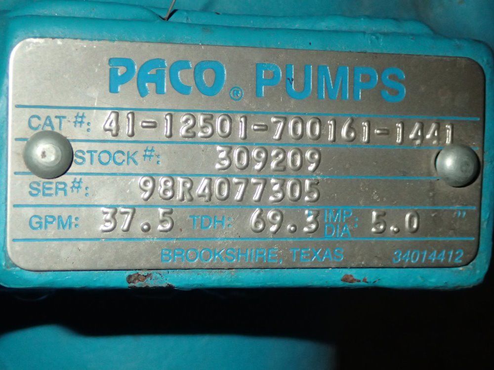 Paco 1 Hp Pump - 41-12501-700161-1441