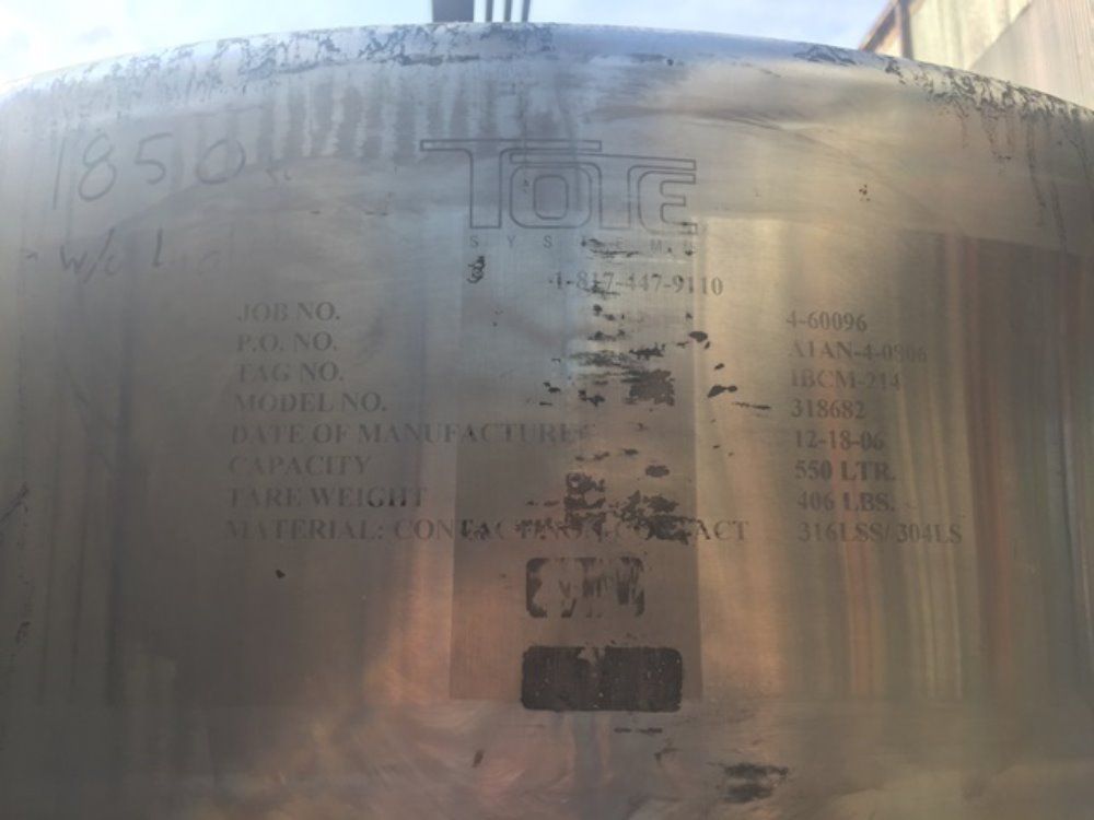 19 Cu Ft Tote Systems Tote, 316 S/s