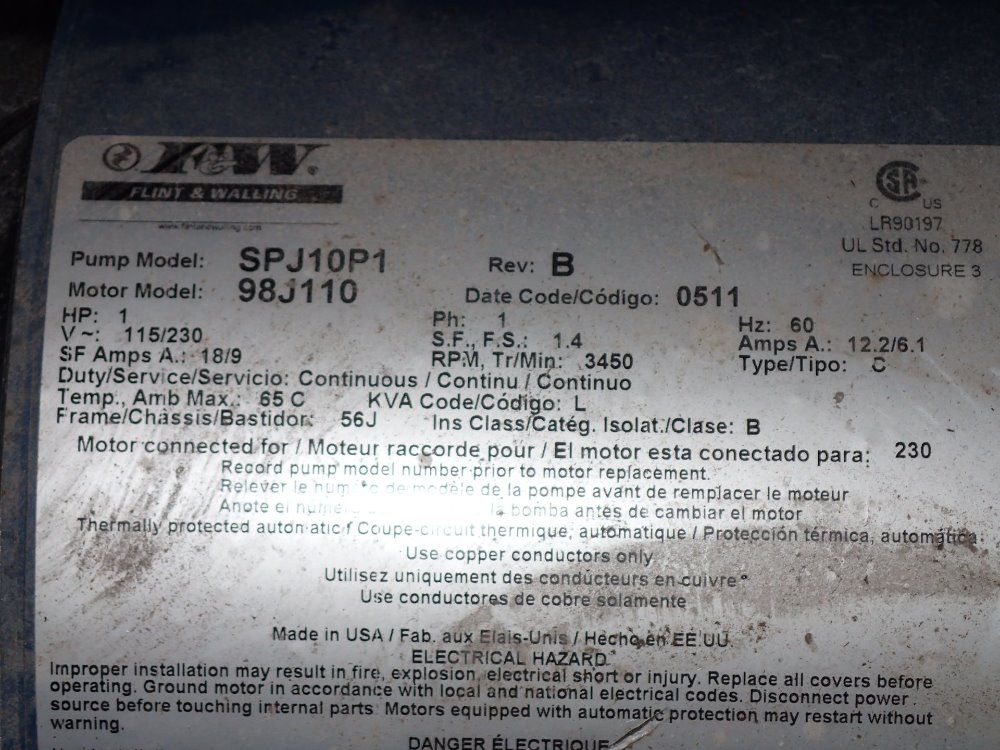 Flint & Wallings Pump