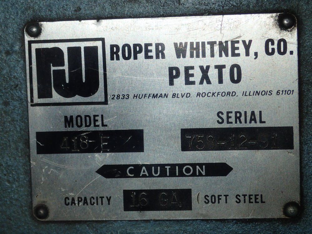 Roper Whitney / Pexto Roll Former