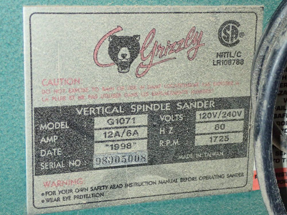 C. Grizzly Vertical Spindle Sander