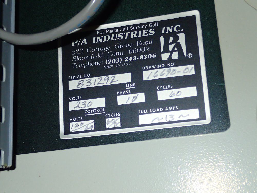 P A Industries Servo Roll Feeder