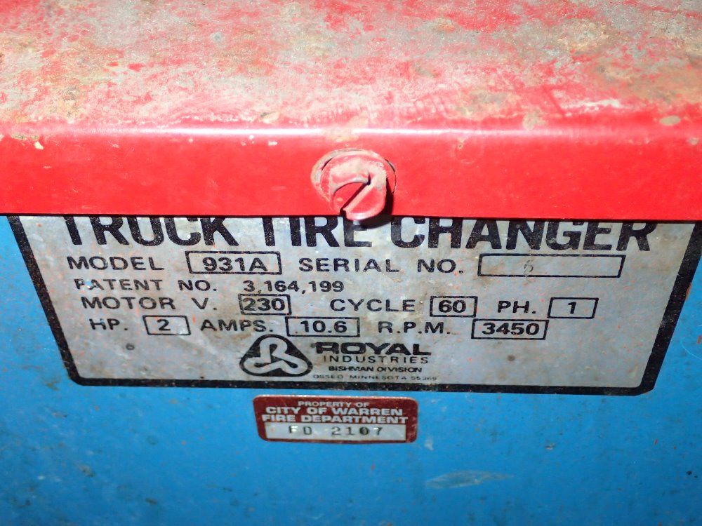 Bishamon/royal Industries Truck Tire Changer