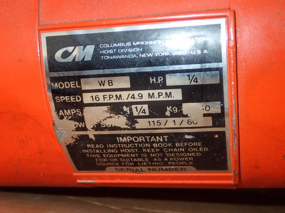 Columbus Mckinnon/lodestar Electric Chain Hoist