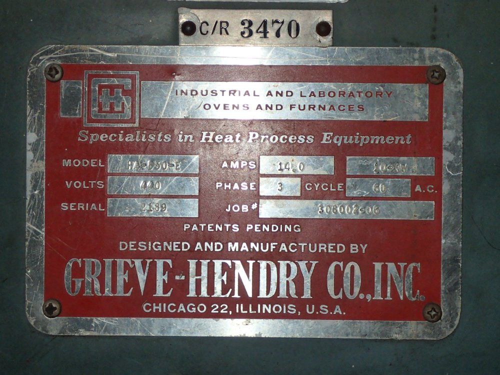 Grieve-hendry Co. Inc. Oven