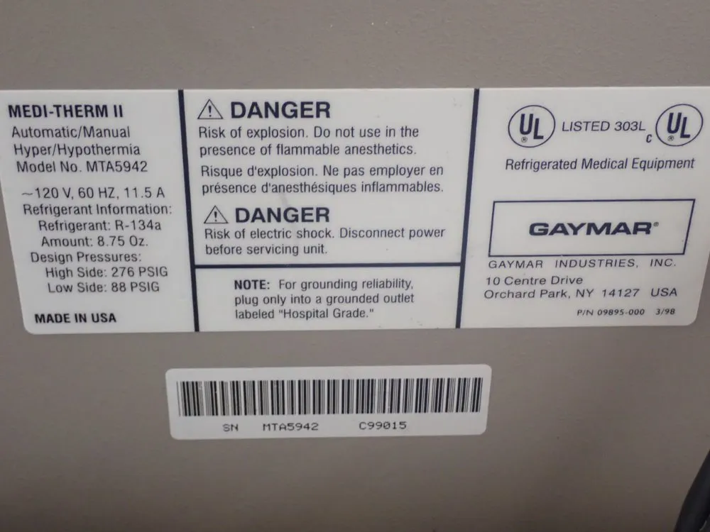 Gaymar Water Blanket Temperature Controller