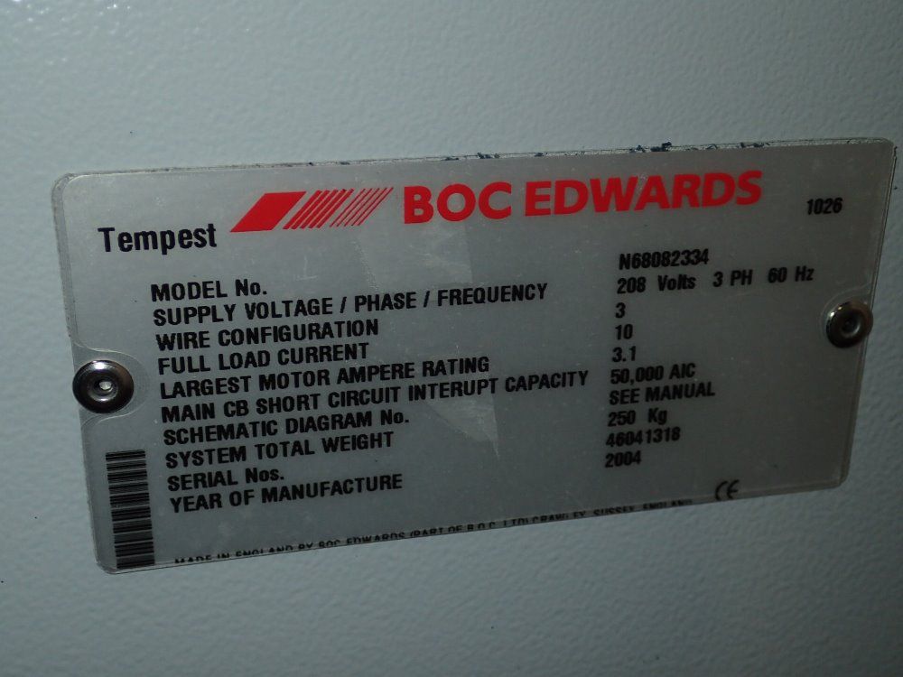 Boc Edwards Gas Cabinet