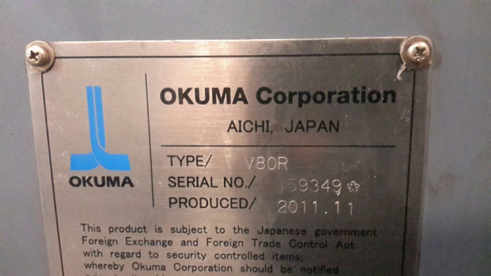 Okuma Cnc Vertical Turning Center - V80rm