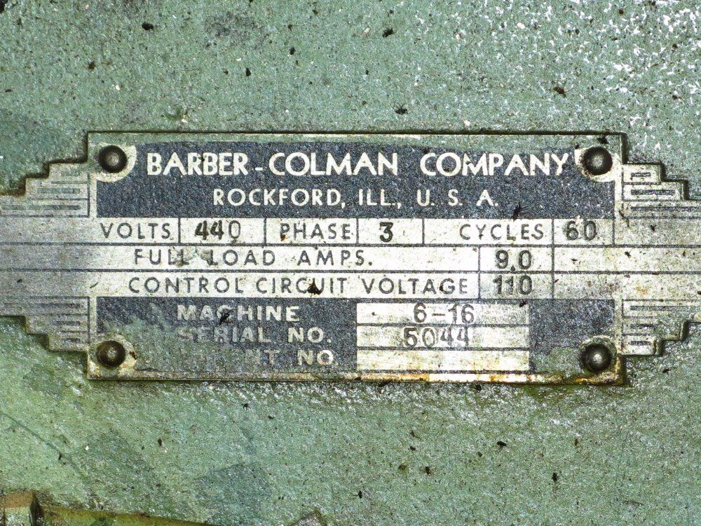 Barber Colman Gear Hobber