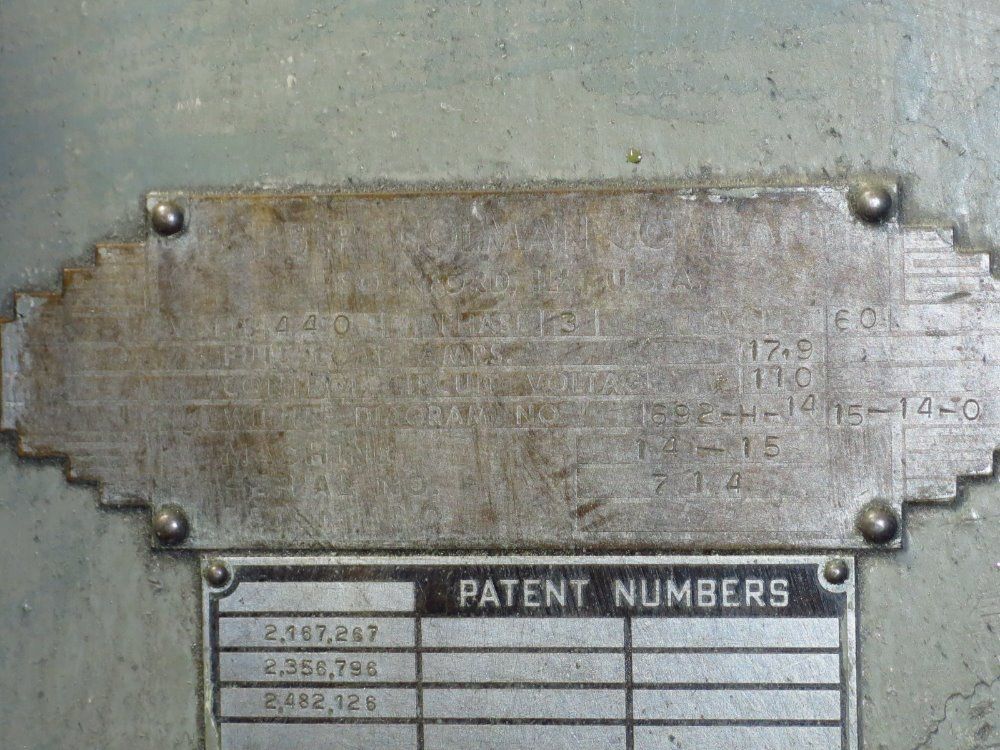 Barber Colman Gear Hobber