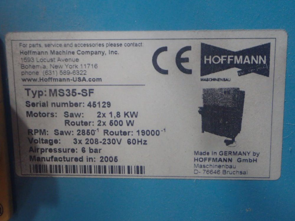 Hoffmann Double Mitre Saw W/ Integrated Router