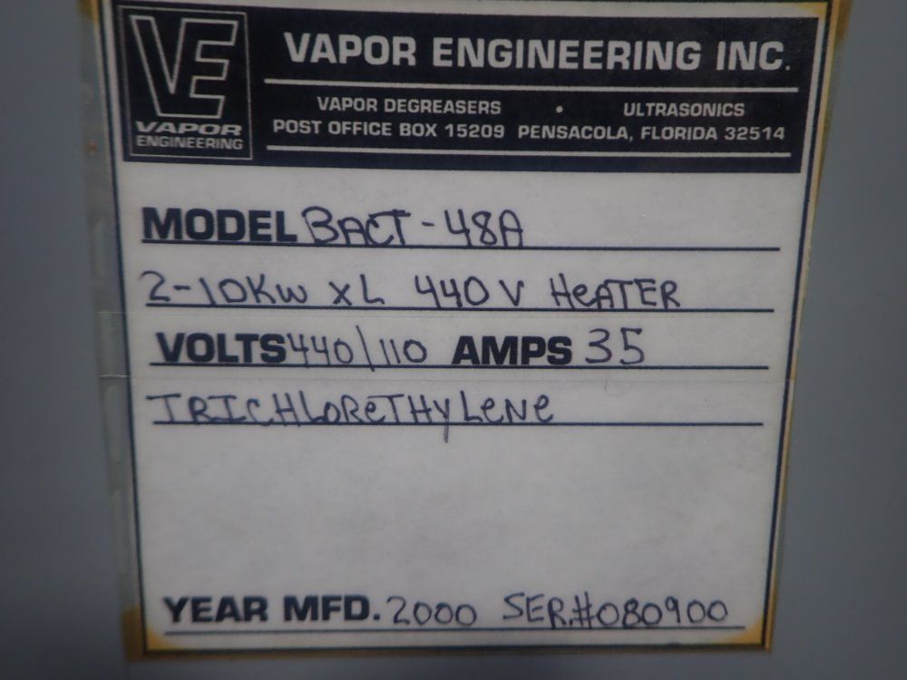 Vapor Engineering Vapor Degreaser