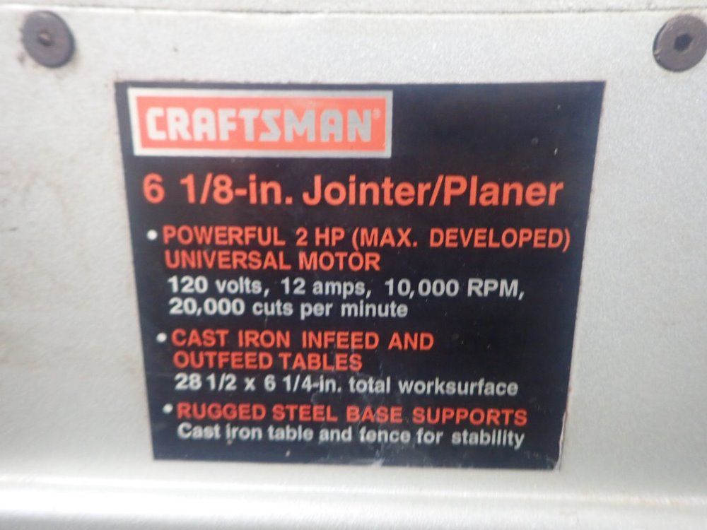 Craftsman 6 1/8" Jointer / Planer