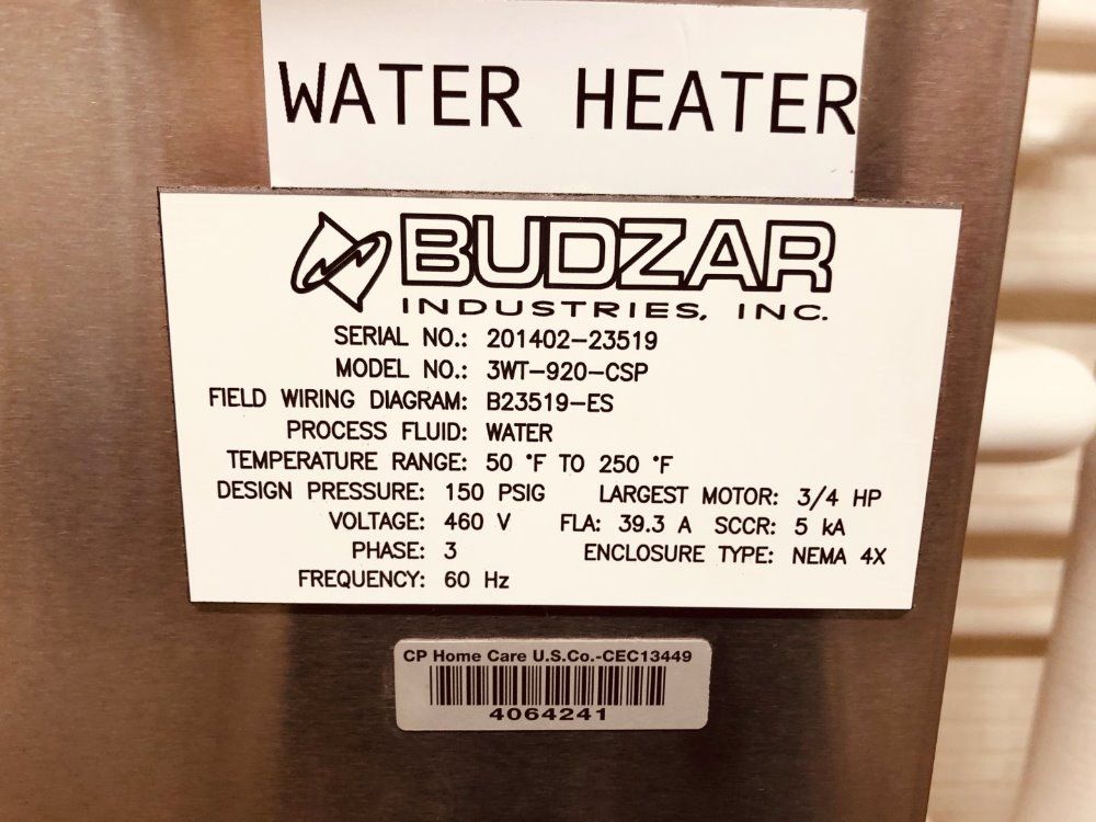 Budzar 27 Kw Budzar 3wt920csp Hot Water Heater 3 Zone