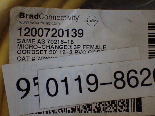 Brad Connectivity 4 Brad Connectivity 1200720139 Micro-change 3p Female Cordsets - 1200720139