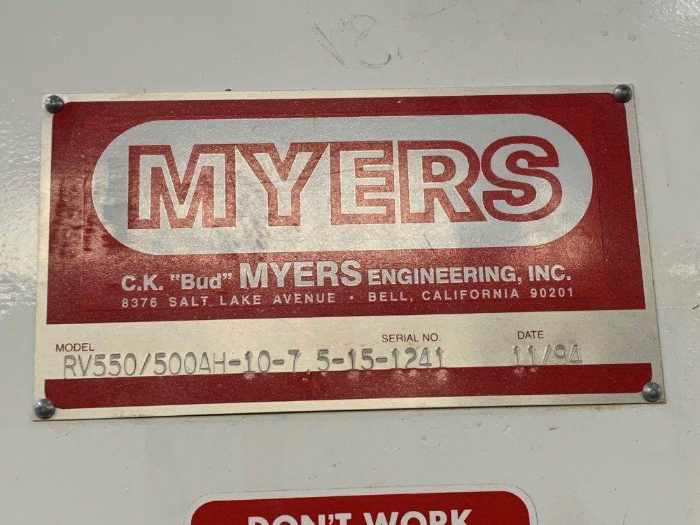 Myers 15/10/7.5 Hp Myers Triple Shaft Vacuum Mixer, 316l S/s