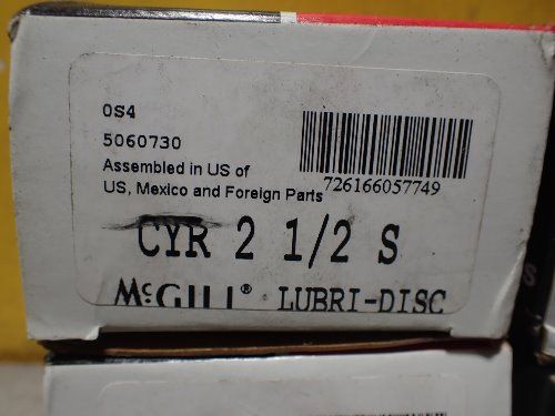 Mcgill 5 Mcgill Cyr 2 1/2 S Cylindrical Yoke Roller. 2.5" Dia, 0.75" Bore. 1.5" W - Cyr 2 1/2 S