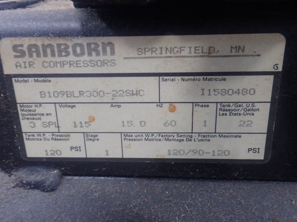 Sanborn Air Compressor