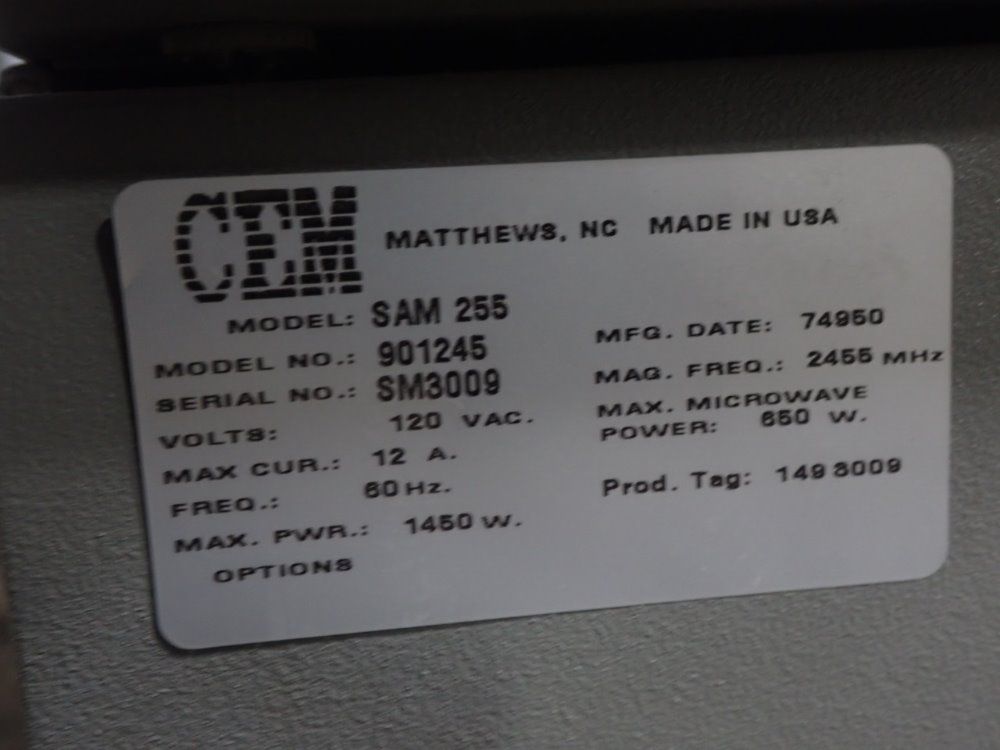 Cem Microwave Drying System