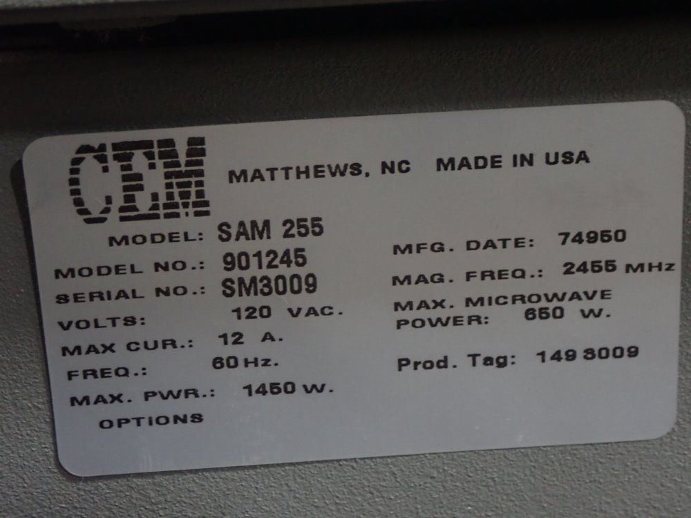 Cem Microwave Drying System