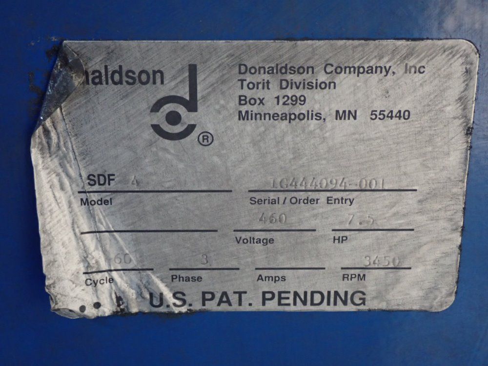 Donaldson / Torit 7.5 Hp Sdf 4 Dust Collector - Sdf 4