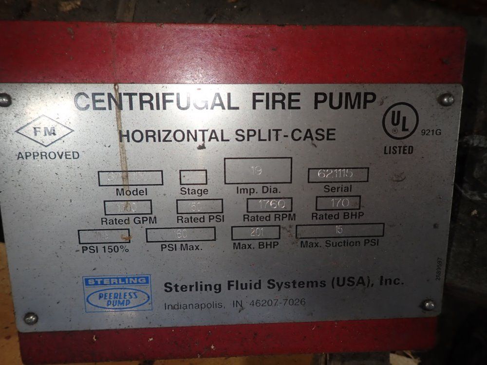 Sterling / Peerless Centrifugal Fire Pump