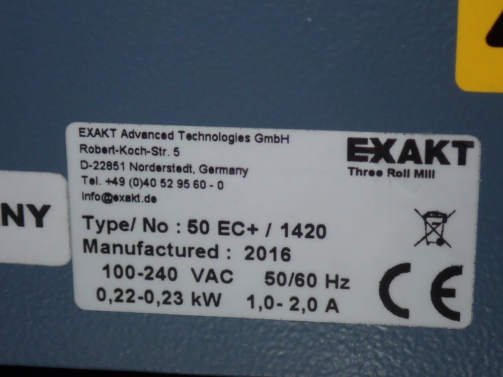 Exakt Advanced Technologies Exakt Advanced Technologies 50 Ec Three Roll Mill