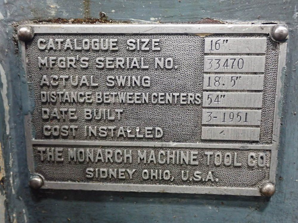 Monarch 20" X 55" Lathe