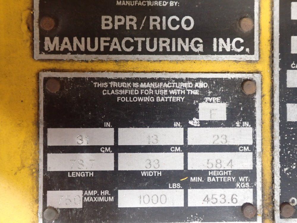 Bpr / Rico 6000# Pwhs-ex-60 Electric Pallet Jack - Pwhs-ex-60