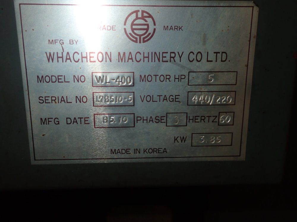 Whacheon Machinery 18" X 38" Wl-400 Lathe - Wl-400