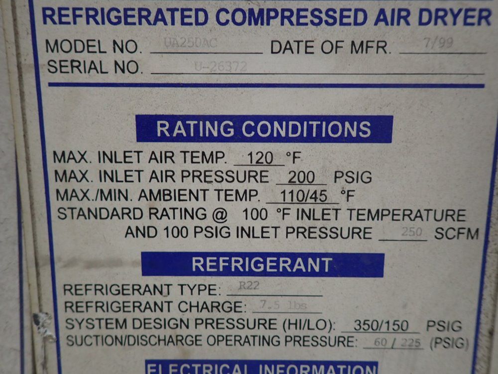 Ultra-air Refrigerated Compressed Air Dryer