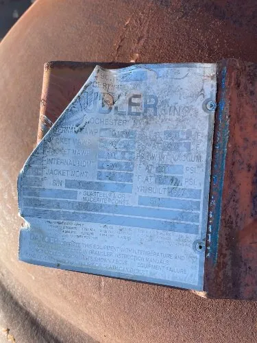 Pfaudler 1,500 Gallon Glass Lined Reactor