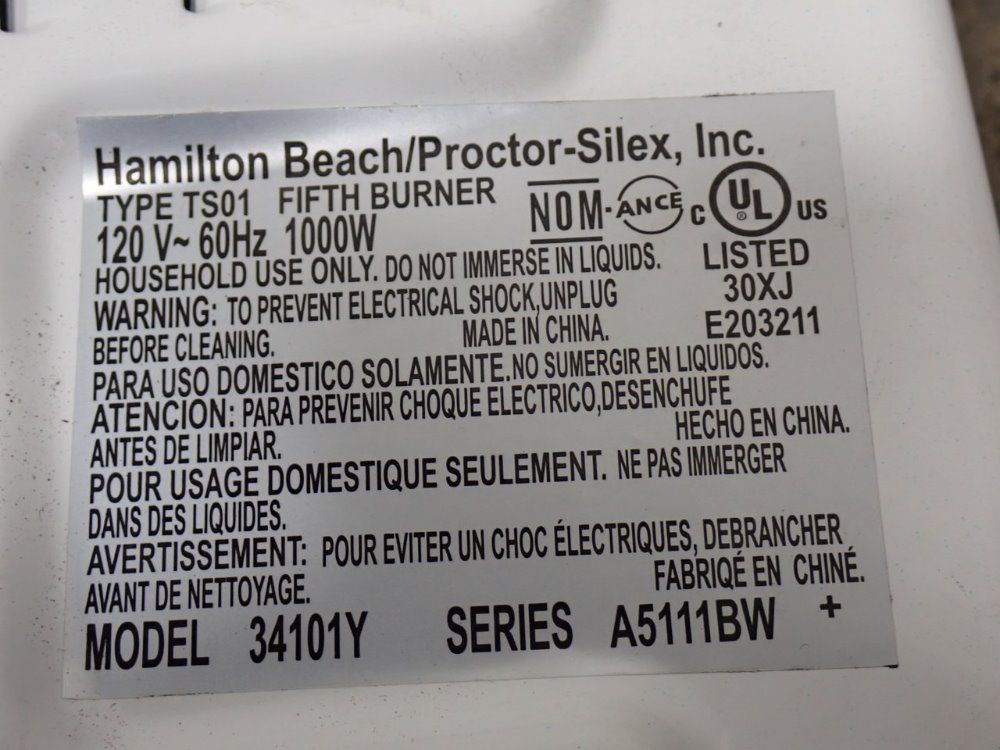 Hamilton Beach/procter-silex Burner