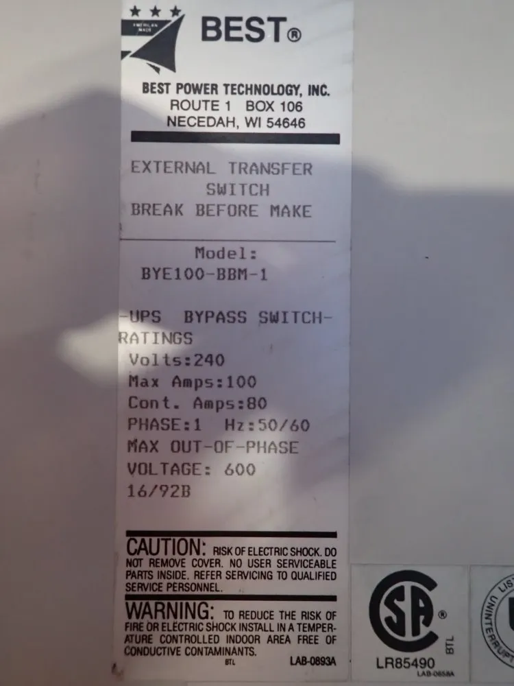 Best Power Technology Transfer Switch